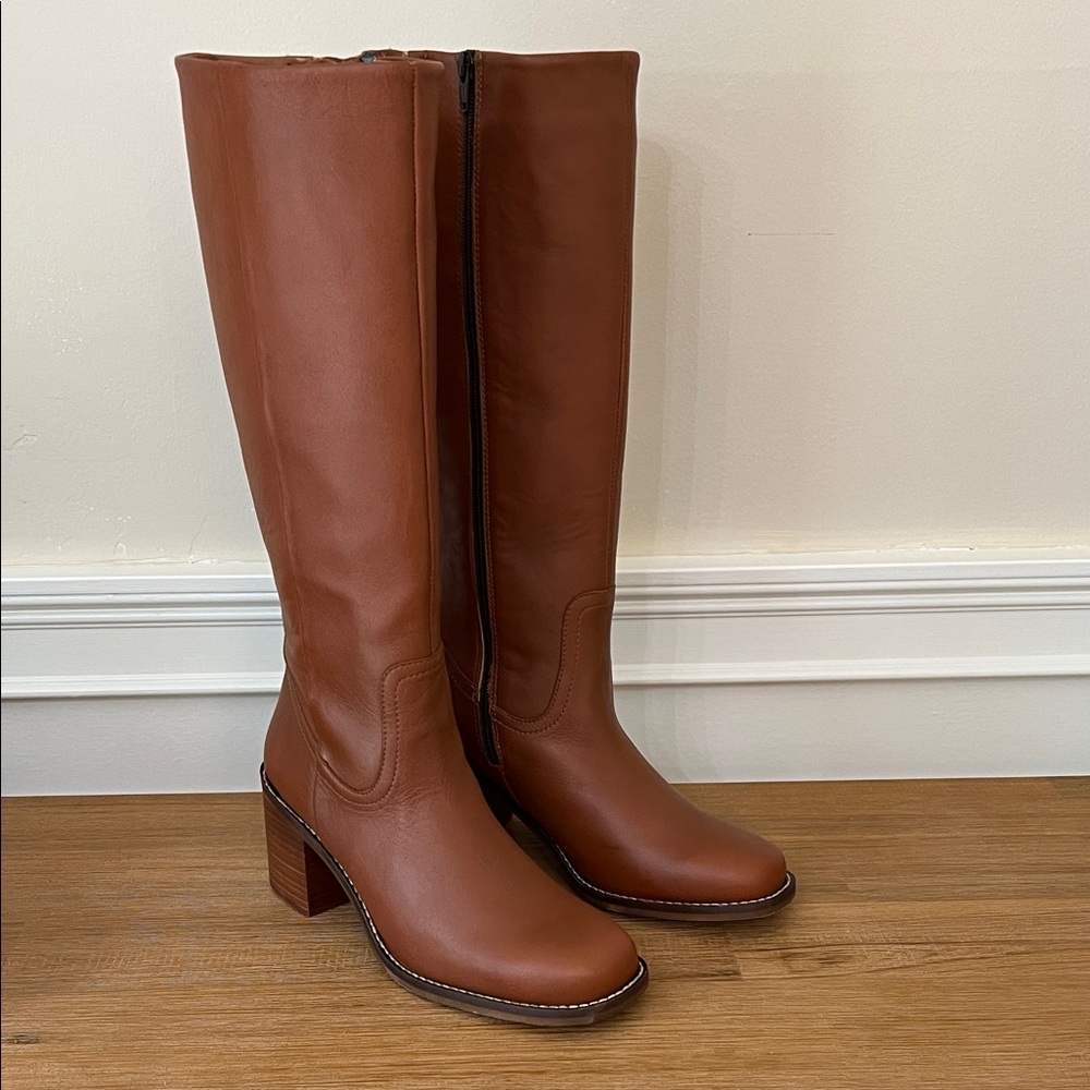 Portland Leather Patina Oslo Knee High Leather Boots Tawny 7 - Picture 6 of 12